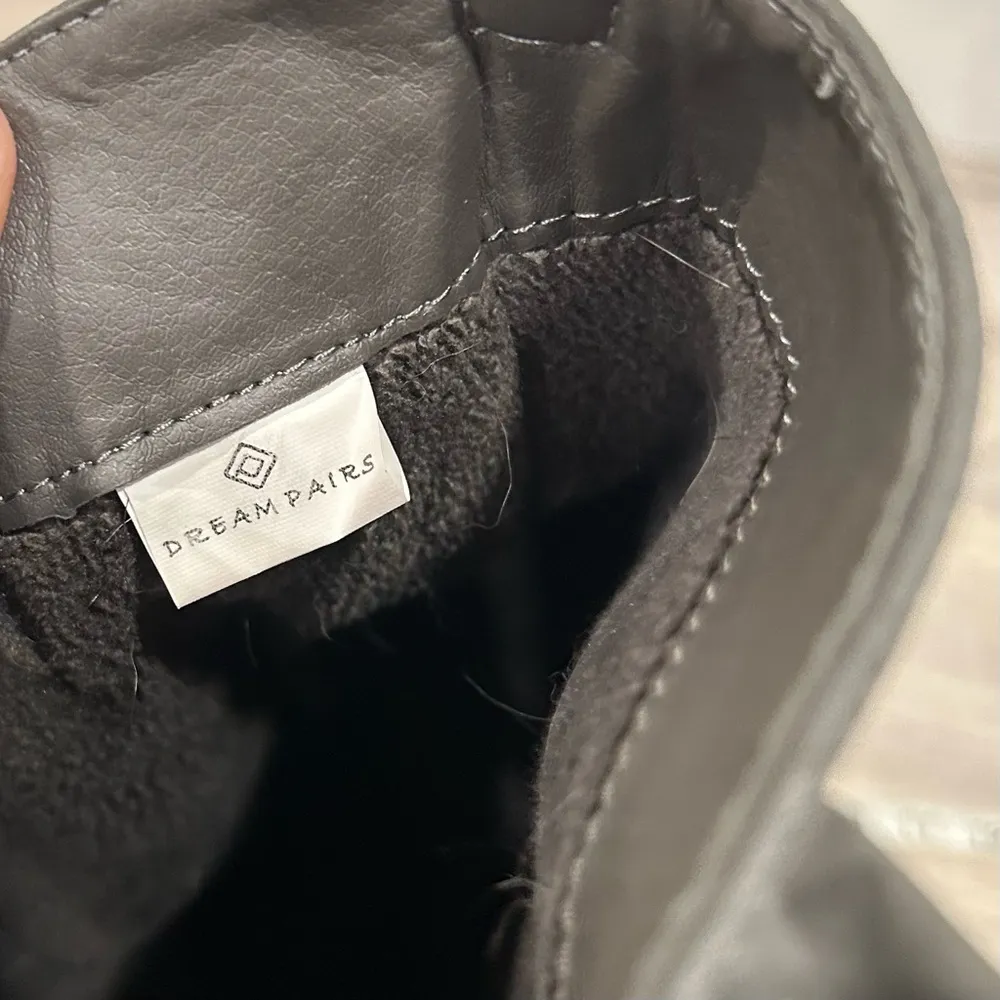 Dream Pairs Tall Riding Gray Faux Leather Fur Lined Boots Full Zip Up Size 8 - Image 11