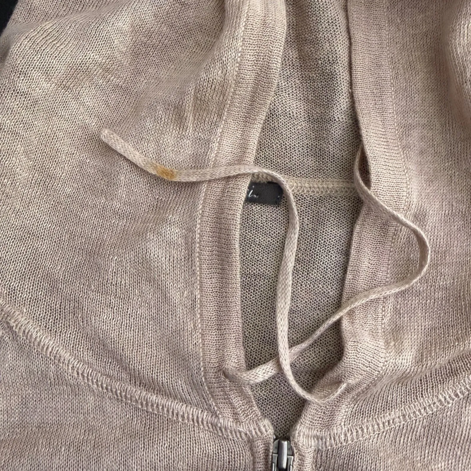 Amici Minimalist Linen Lightweight Hoodie Women Size M/L Layering Piece Tan Size M - Image 6