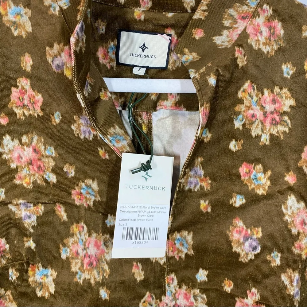 Tuckernuck Hazel Bouquet Corduroy Clifton Dress size small brown floral nwt - Image 6