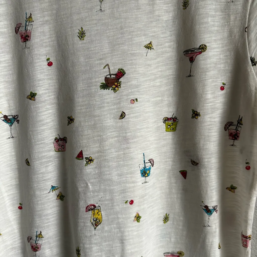 🤍F21 White Fruit Drinks Printed Graphic T-Shirt - Image 5