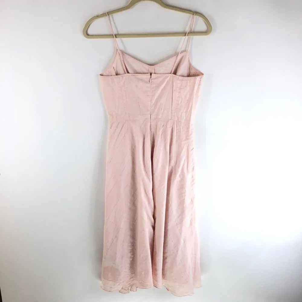 J Crew Dress A Line Sleeveless Metallic Cotton Blend Light Pink Size 4 - Image 2