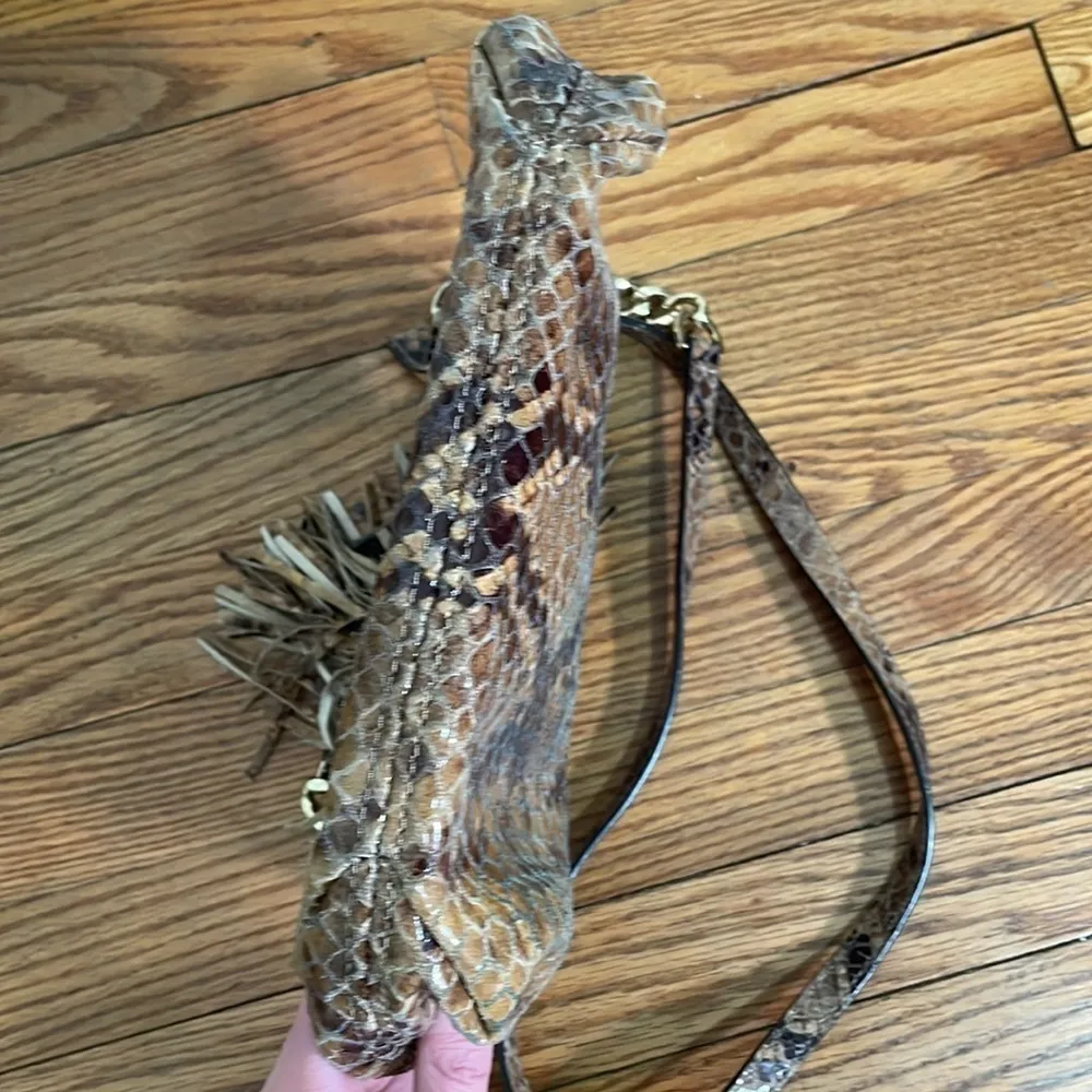 Michael Kors Embossed Leather Crossbody Bag‎ Brown Python Snakeskin - Image 12