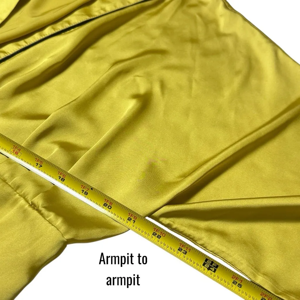 Ruyi Chartreuse Satin Batwing Tie Front Kimono Festival Fairy Whimsical Boho OS Yellow Size undefined - Image 10