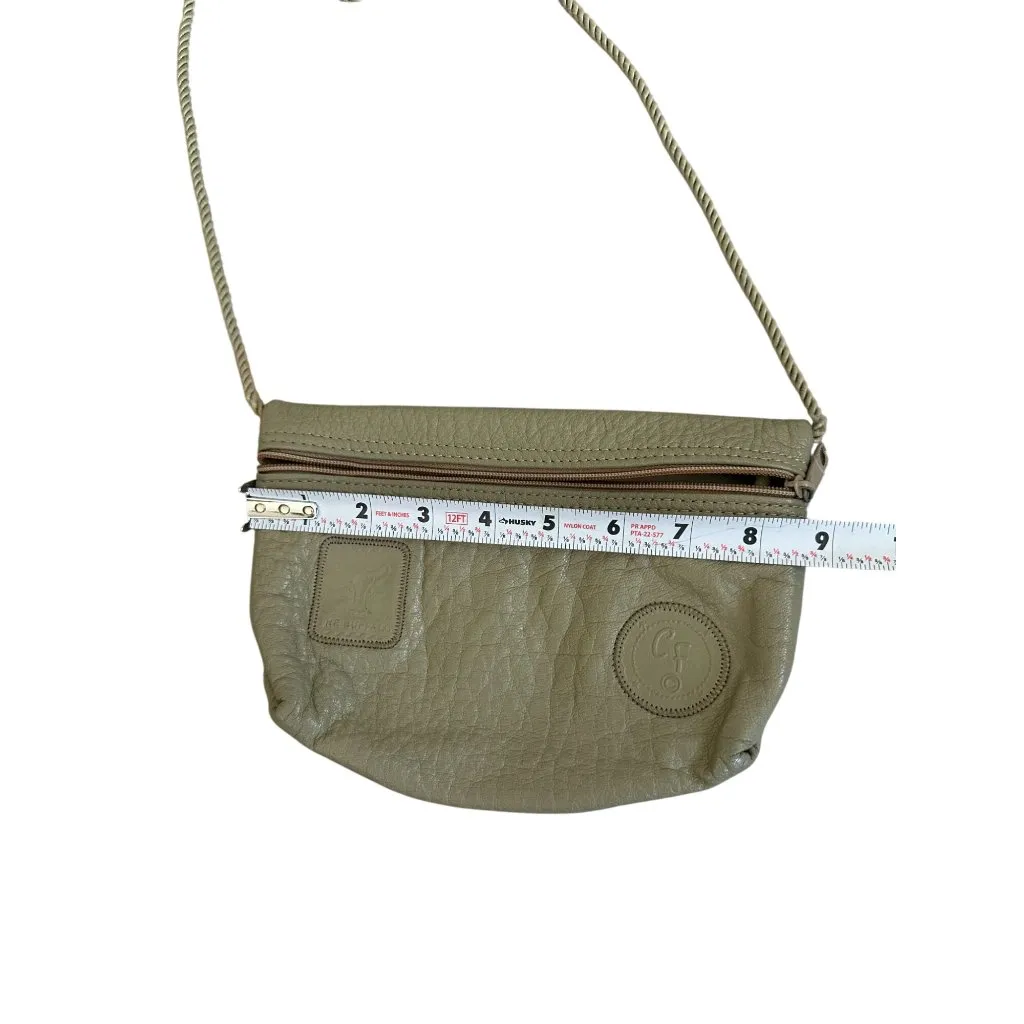 CARLOS FALCHI Vintage Taupe Leather The Buffalo Shoulder Bag Tan - Image 7