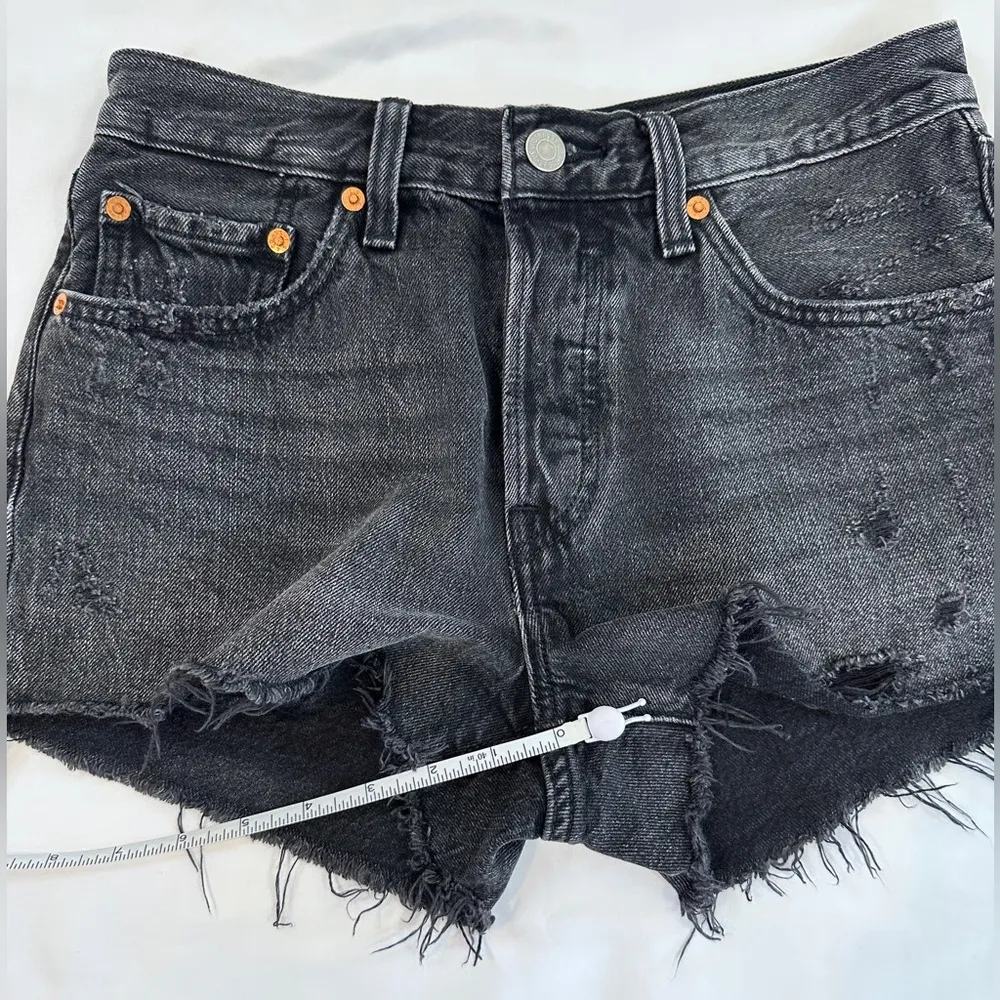 ® 501® Original Fit HR Denim Shorts - Faded Black - 26W - Image 10