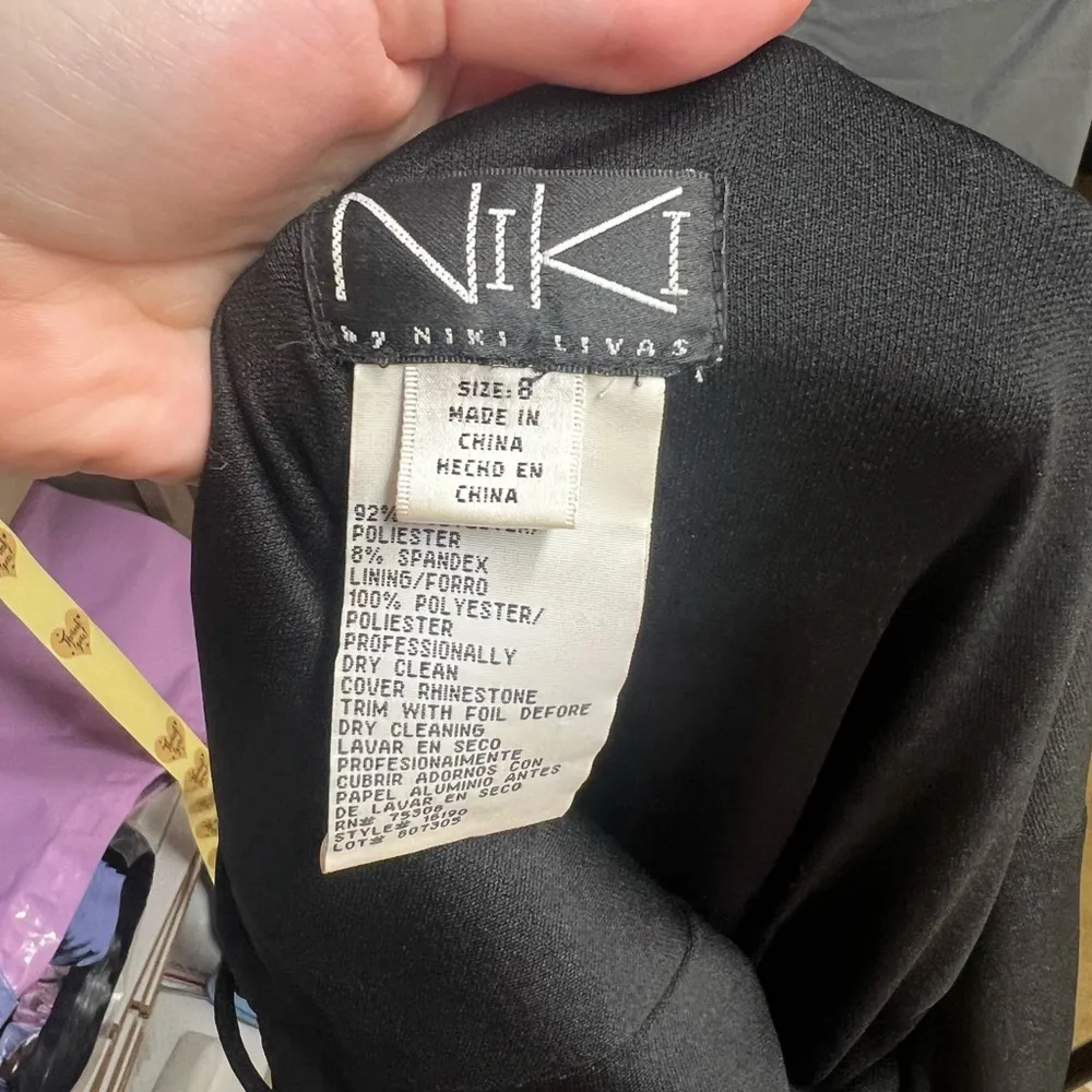 Asymmetrical Ruffle Flirty Black Dress / Vintage, y2k 8 - Image 4