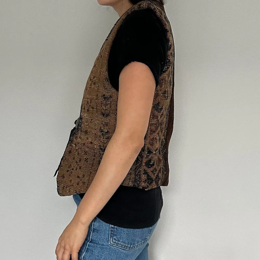 Hester Designs Santa Fe Dry Goods Handmade South west Vest Brown - Image 6