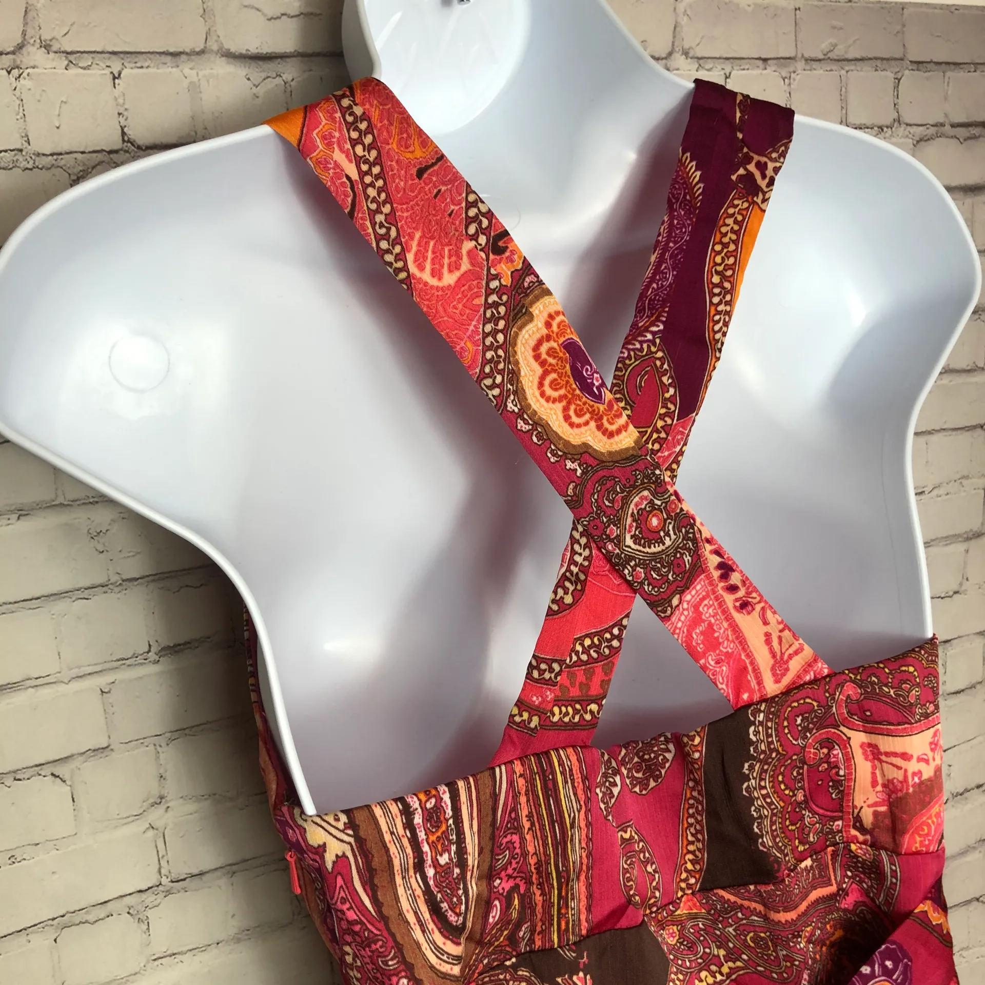 Mattox Pink & Orange Halter Chiffon Party Dress - Image 5