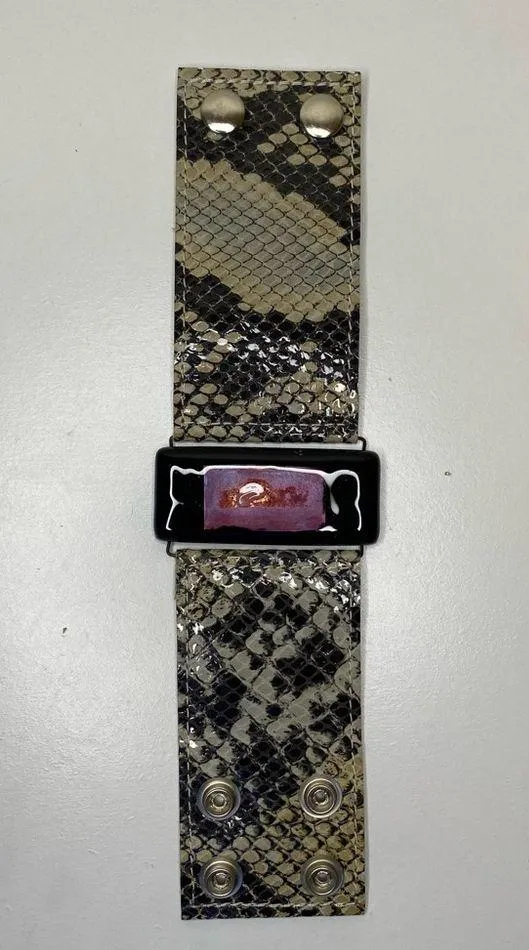 Bundle of FOUR Band Wrap Bracelets Stone Detail Beaded Cuff Black - Image 4