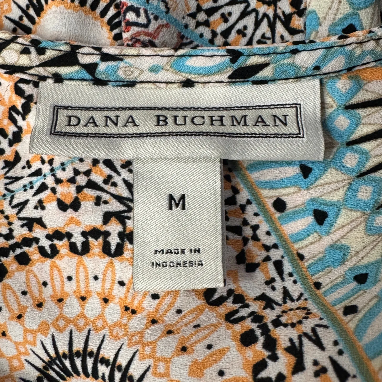 Dana Buchman Medium Top Sleeveless Geometric V-Neck Hi-Low Hem Lightweight Multi - Image 7