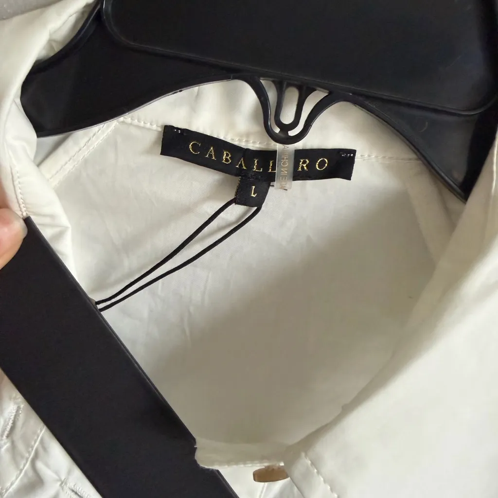 NWT Caballero Mae Ivory Shirred Raglan Sleeve Button Down Blouse Womens L White Size L - Image 4