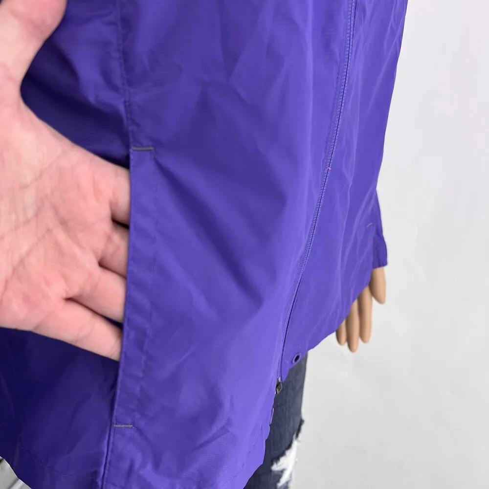 Reebok (L) Purple Pink Gray Color Block Hood Windbreaker Jacket Zip Up - Image 6