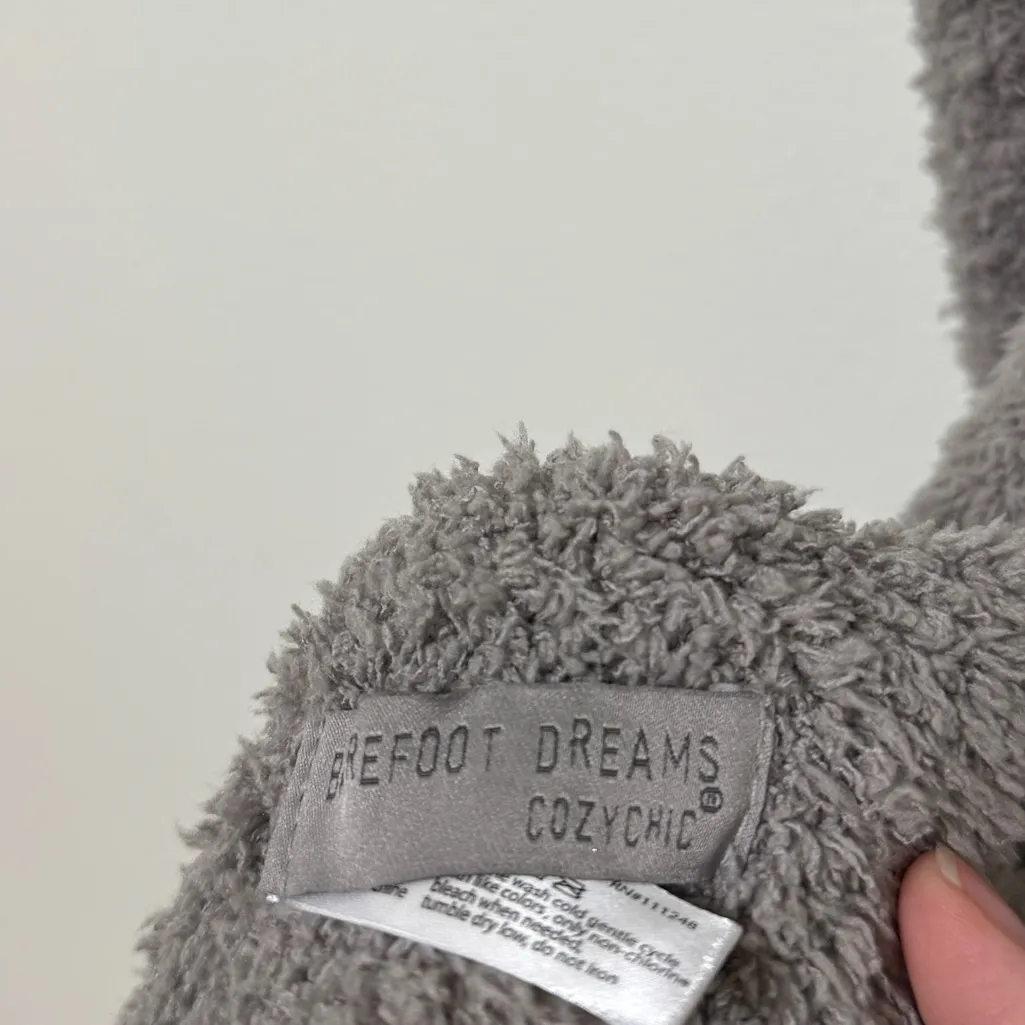 Barefoot Dreams CozyChic Scarf OS Pewter Gray Plush Knit Lounge BDWCC25288 - Image 4