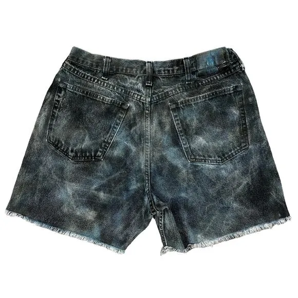 Wrangler Denim Jean Shorts Size 34" Cutoff Hand‎ Painted Bleach Dyed Festival - Image 2