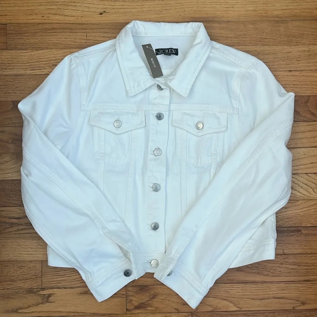 5 🌟 Rated!! J.Crew New Classic denim jacket in white - Image 7