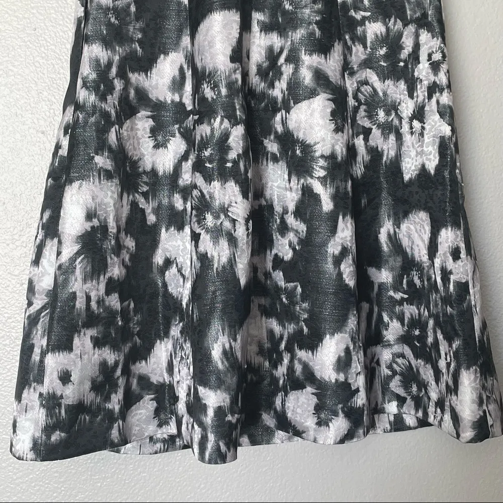 NWT Talbots Petites Metallic Floral Black/White Cocktail Fit & Flare Dress Sz 2P - Image 6