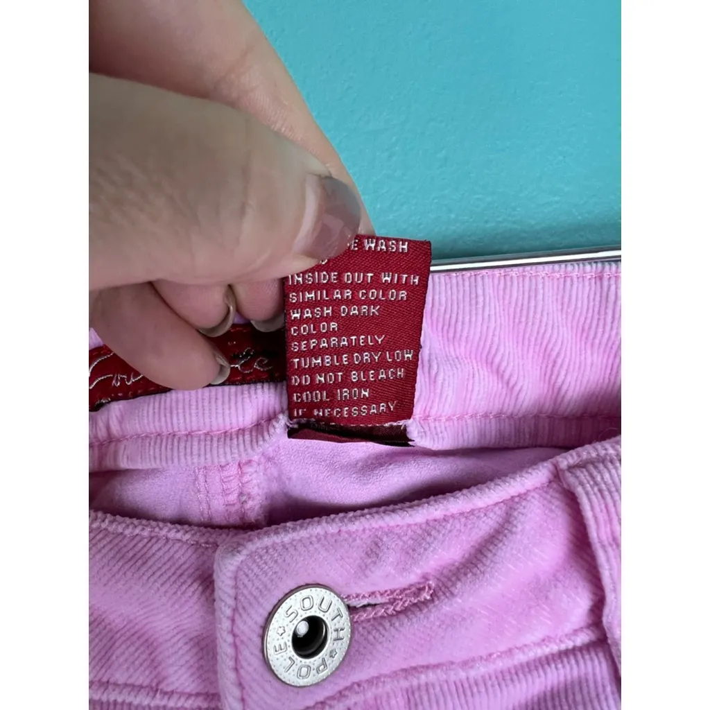 Southpole Pink Corduroy Bootcut Pants Size 5 | Y2K Low Rise Stretch Jeans - Image 3