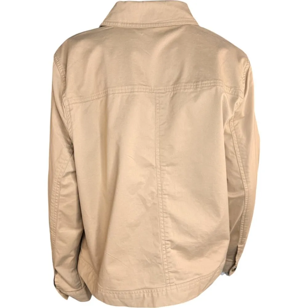 Joan Rivers Signature Twill Button-Front Jacket Latte Large NWOT - Image 5