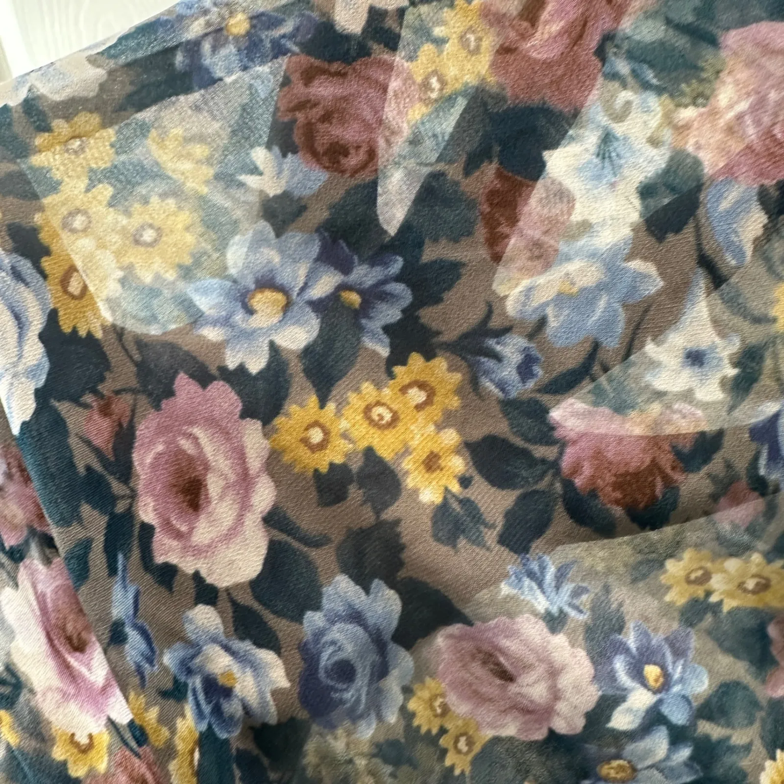 Monsoon Fusion Floral Button-Up Blouse US 10 Cottagecore Romantic Spring Top - Image 6