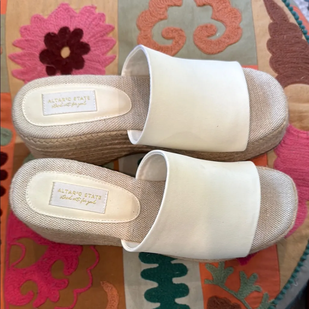 Altar'd State Cream Espadrille Platform Shoes size 9 - Image 3