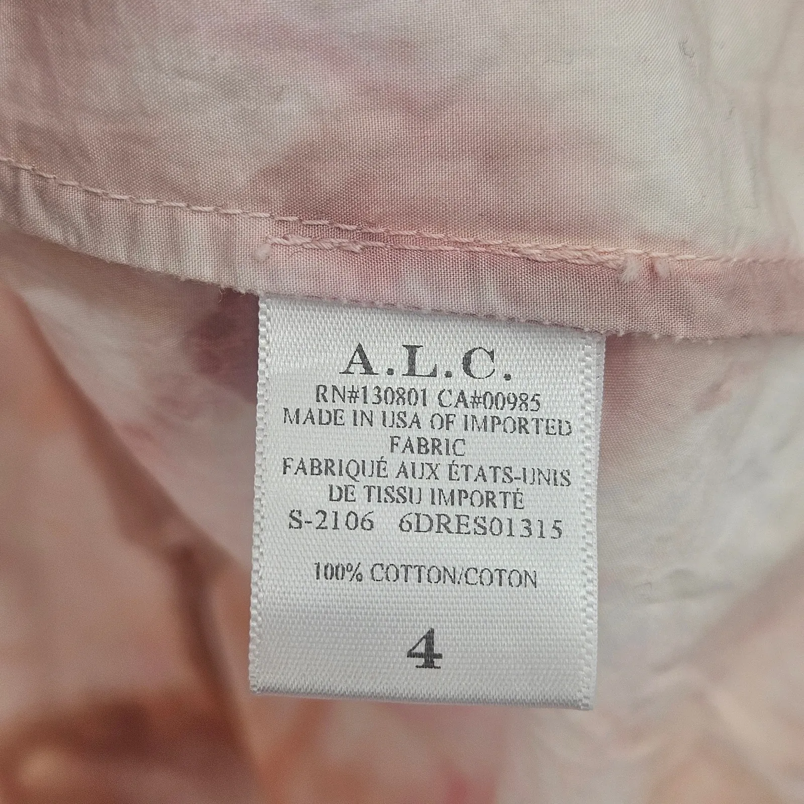 A.L.C. Jess Tie-Dye Puff-Sleeve Mini Dress Size 4 Pink‎ - Image 8