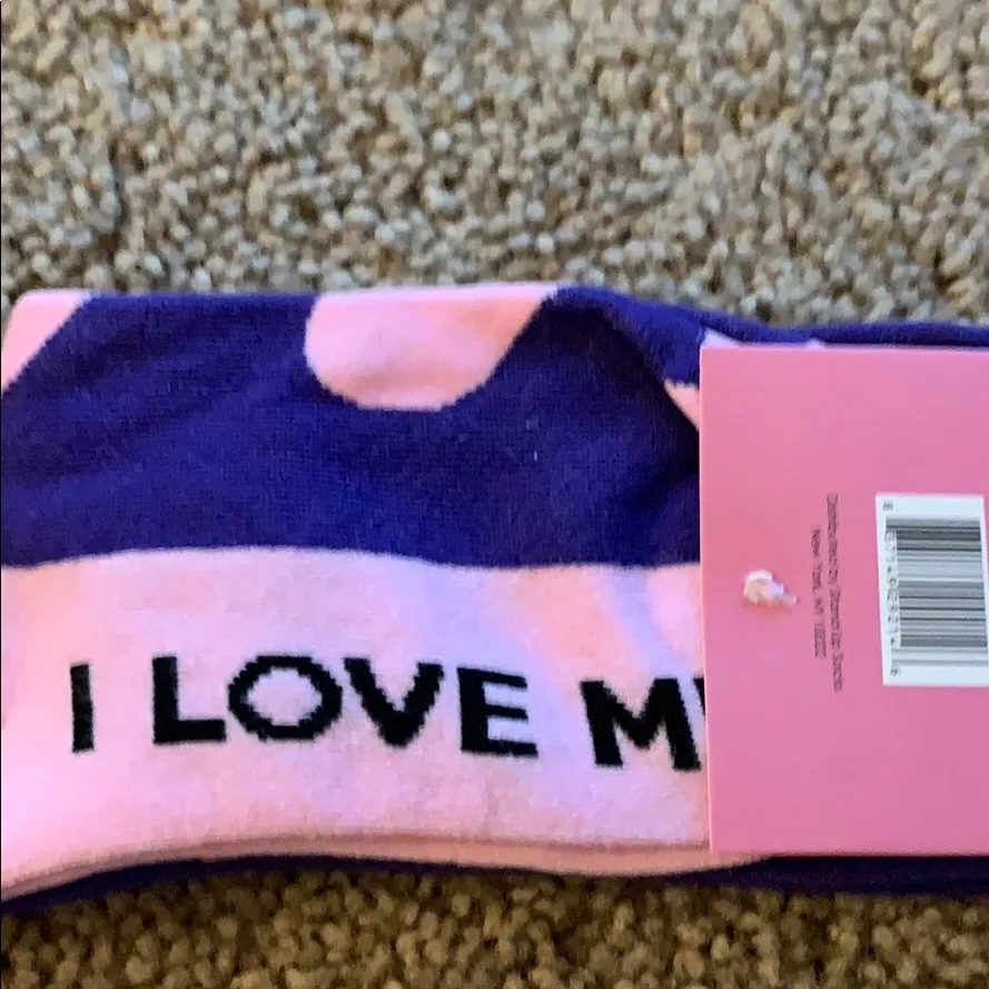 STAND UP SOCKS Purple with Pink Hearts - Image 6