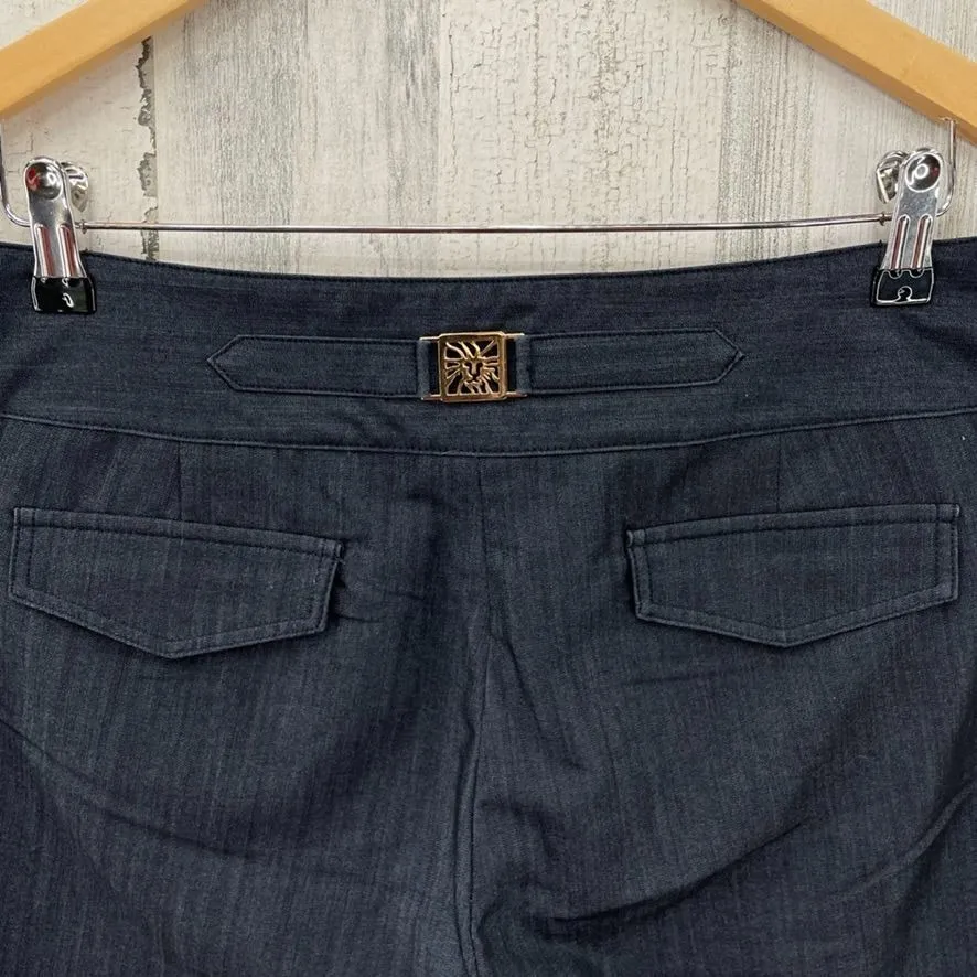 Ann Klein Dress Pants Womens 10 Gray Polyester Viscose Straight Leg Slit Pockets - Image 5