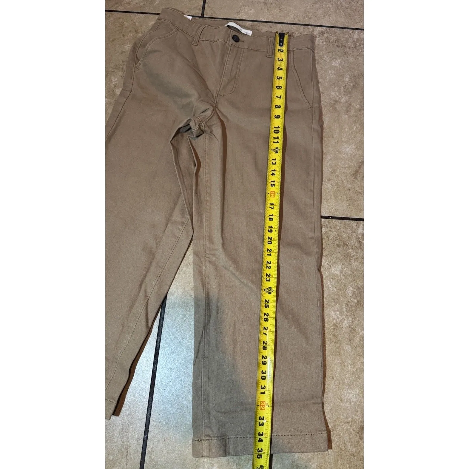 Ella Moss Womens Pants Brown/Khaki Cropped Wide Leg High-Rise Belt Loops Sz 8 - Image 15