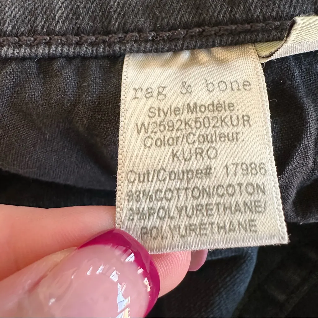 Rag & Bone Dre Capri Jeans Raw Hem Black Size 27 - Image 9