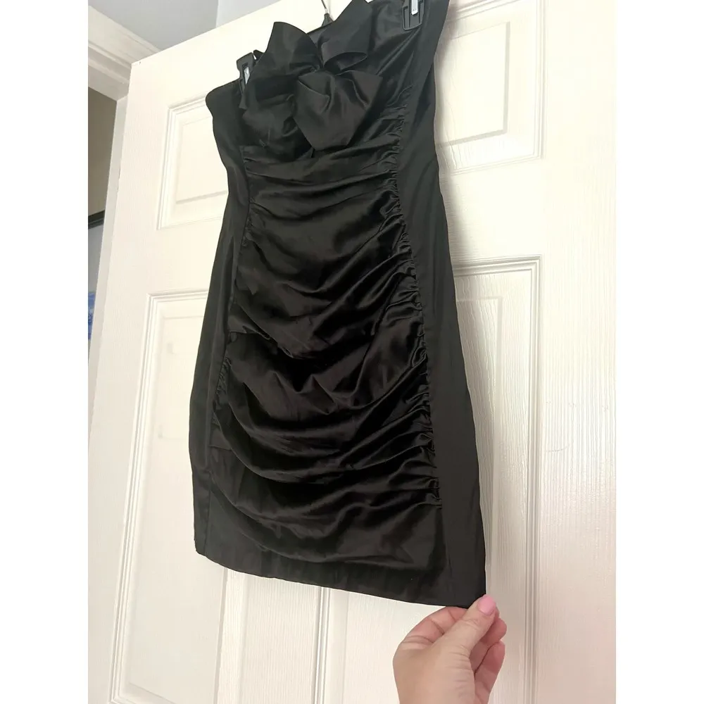 Vintage Women's Jessica McClintock Gunne Sax Satin Mini Dress Size 7 - Image 3