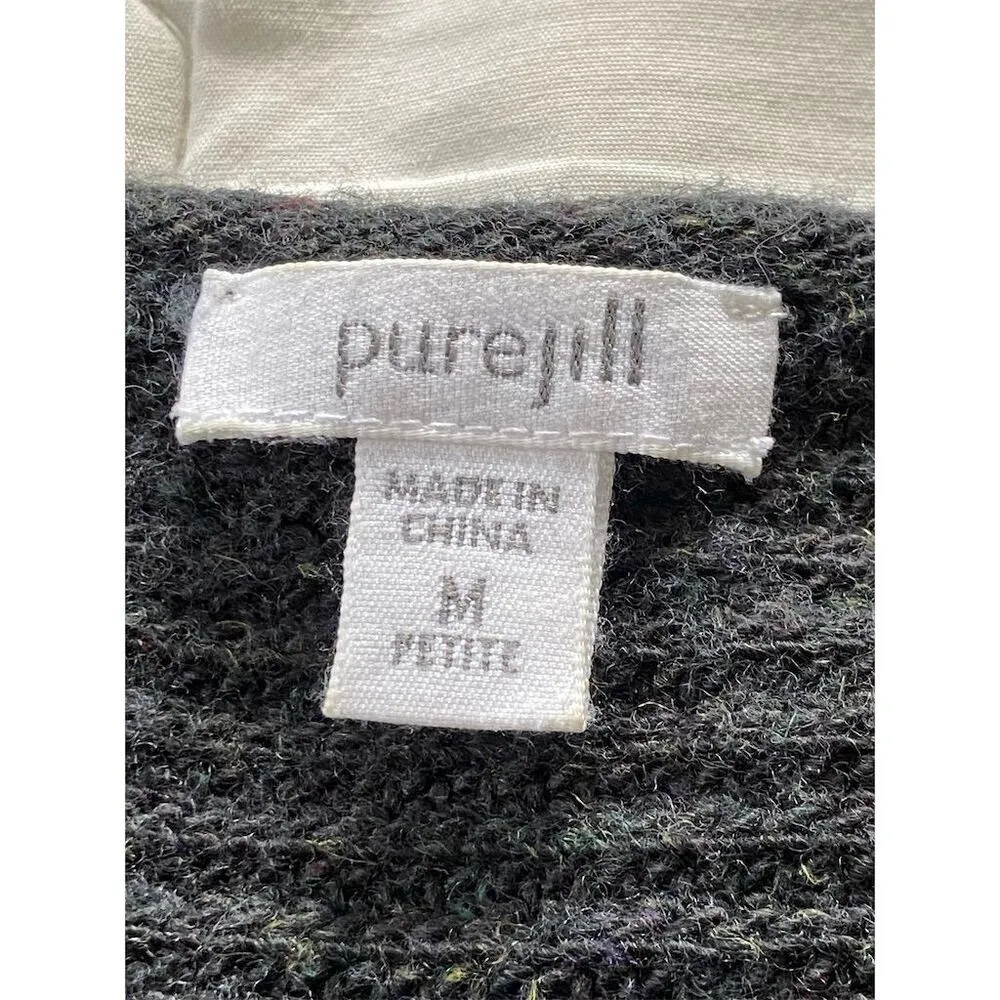 Pure Jill By J. Jill Boxy Oversized Pullover Sweater Lagenlook Gray Petite M Size undefined - Image 3