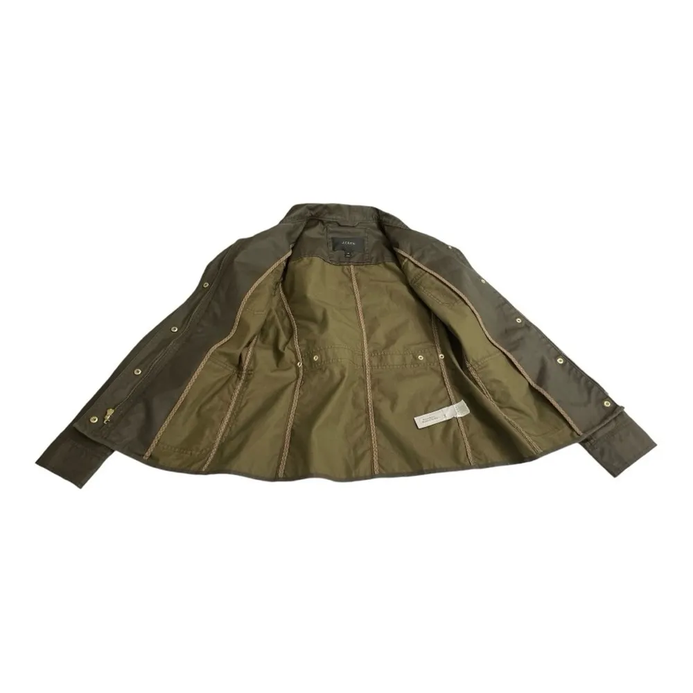 Womens J Crew Army Green Downtown
Waxed Military Style Field Jacket Sz XS - Image 7