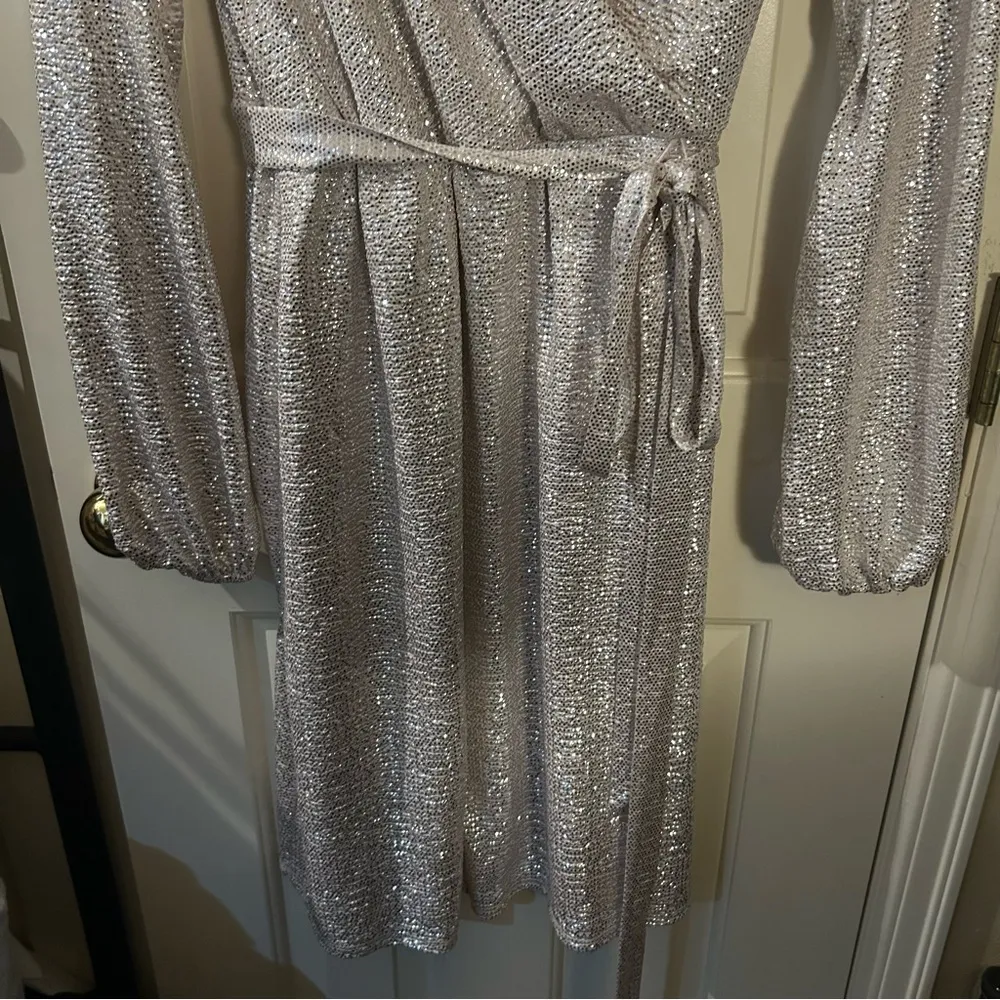 Nordstrom- Silver Wrap Dress - Image 7