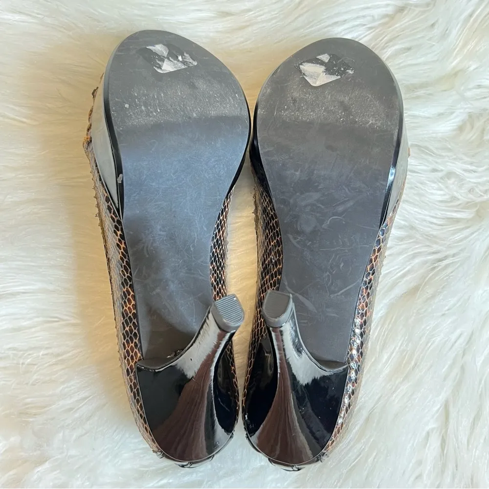 MICHAEL Michael Kors platform High heel shoes Reptile Print Patent Leather 8M - Image 5