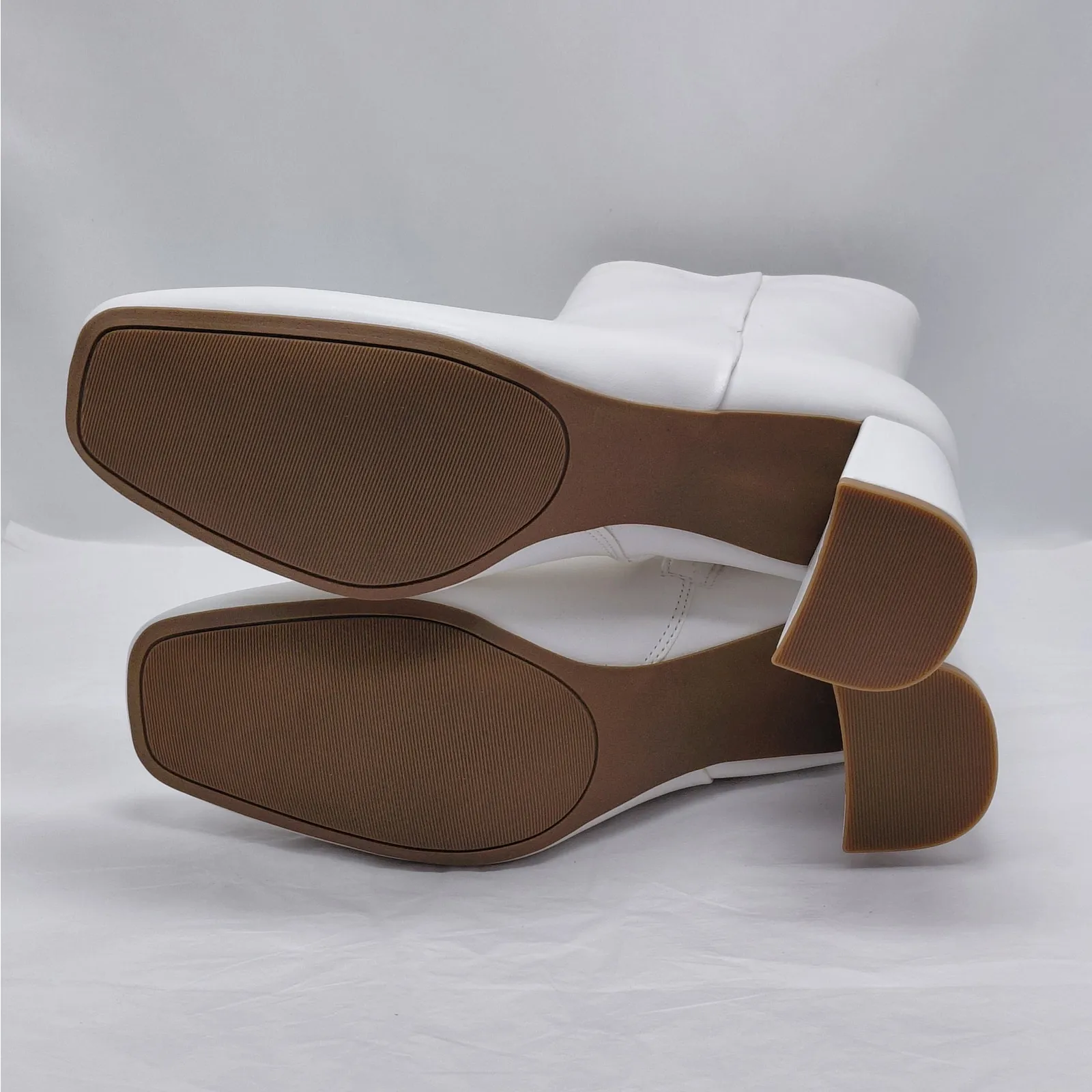 Sugar Elly White Block Heel Ankle Boots Women’s 10 M Side Zip Retro Mod Booties - Image 8