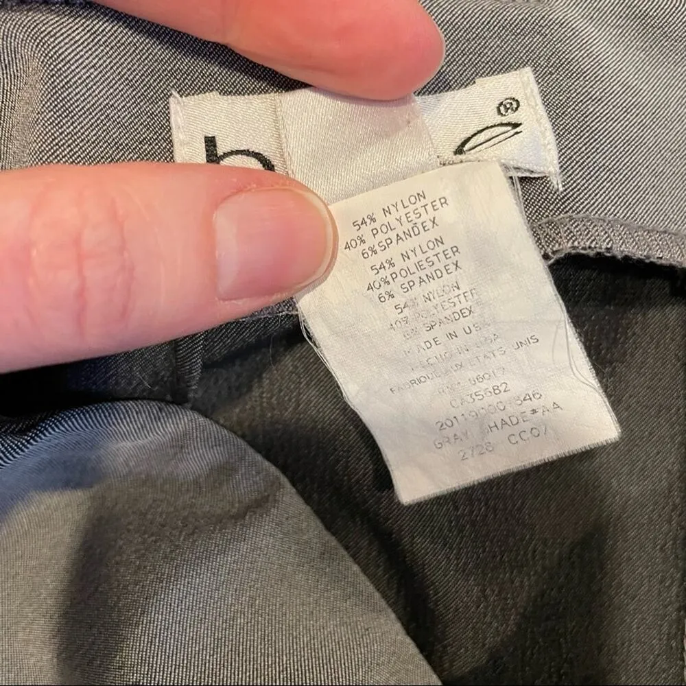 Bebe Grey Stretch Front & Back Slit Dark Academia Pencil Skirt Womens 4 Preppy - Image 7