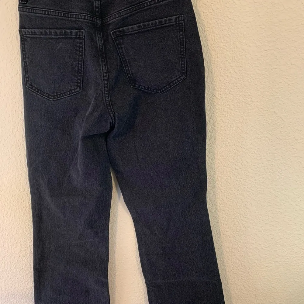 Pacsun black frayed edge high rise straight jeans size 24 grunge moto concert - Image 10