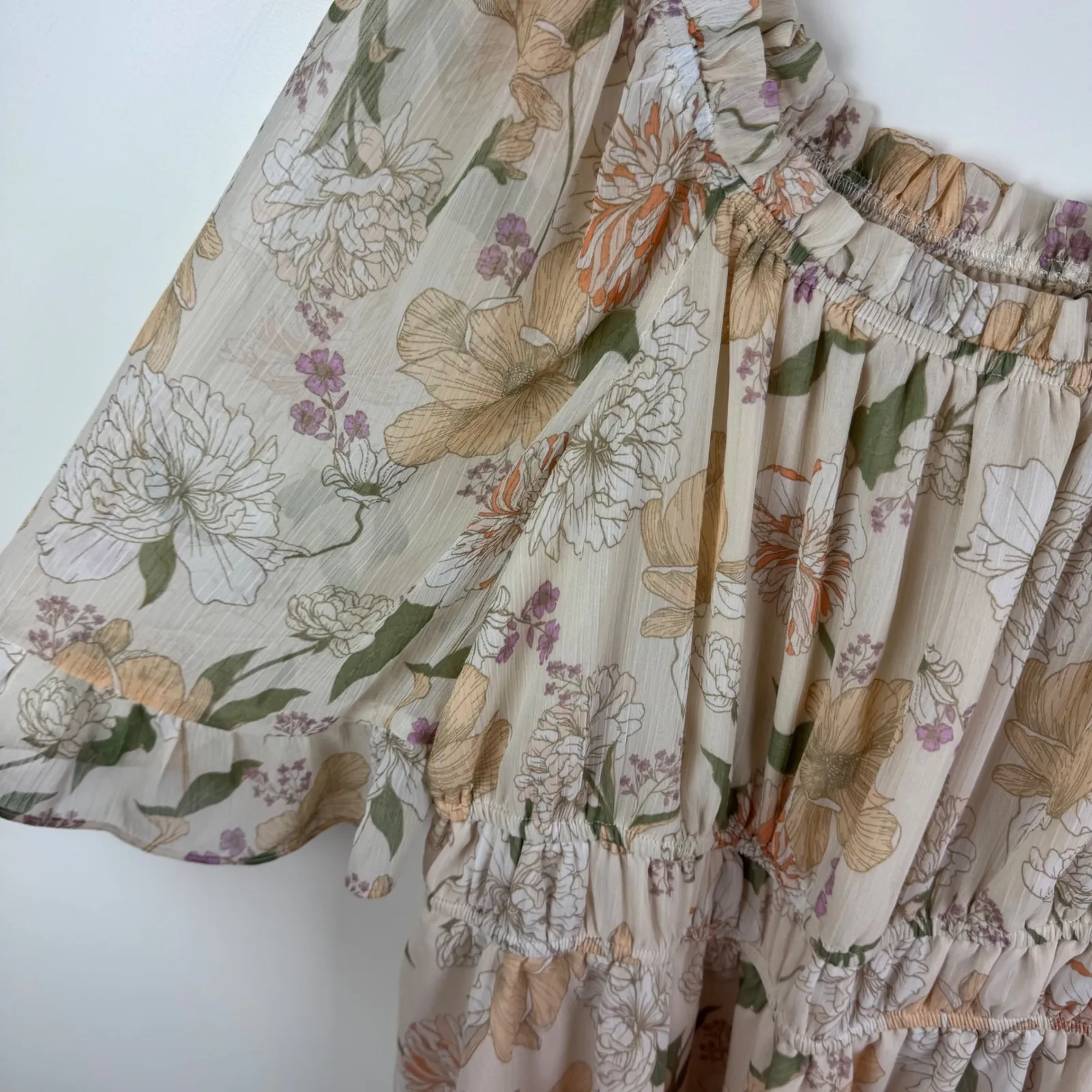 Cato Floral Peasant Blouse‎ Size 18/20W Milkmaid Cottage Tiered Feminine Boho - Image 2