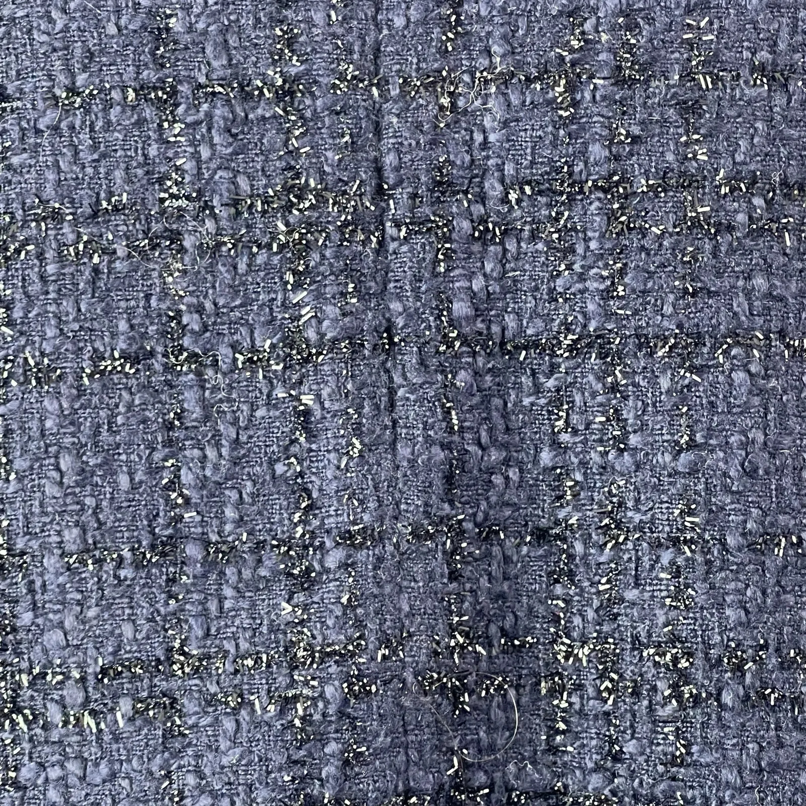 Alythea Women's Blue Tweed Frayed Hem Mid Rise Slim Button Mini Straight Skirt M - Image 3