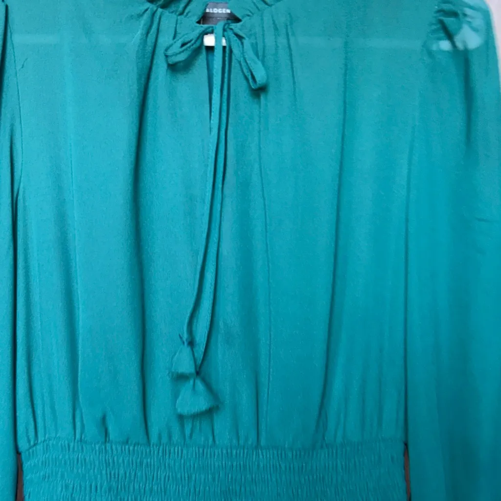 Halogen  Teal Long Sleeve Dress - Image 5