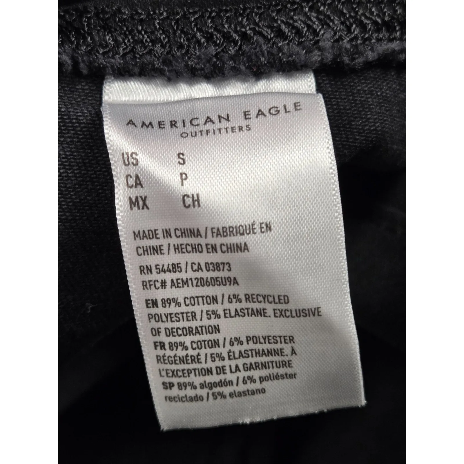 American Eagle Elastic Waist Pull on Jeans Black Flare Size 26 Small - Image 3