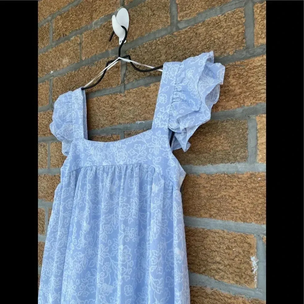 By the river KAYLEE FLUTTER SLEEVE dress small Blue - Image 6