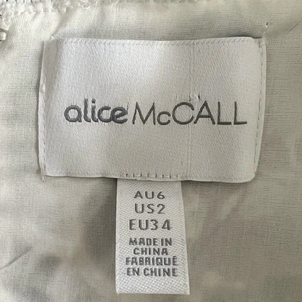 Alice McCall Berwyn Diamond Veins Anthropologie BHLDN Porcelain White Lace Dress - Image 9