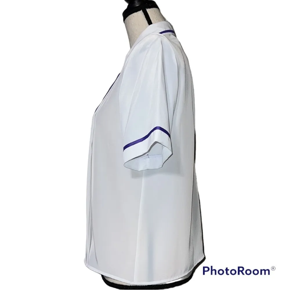 Vintage NOTATIONS 6 blouse pleated front secretary top flight attendant look - Image 2