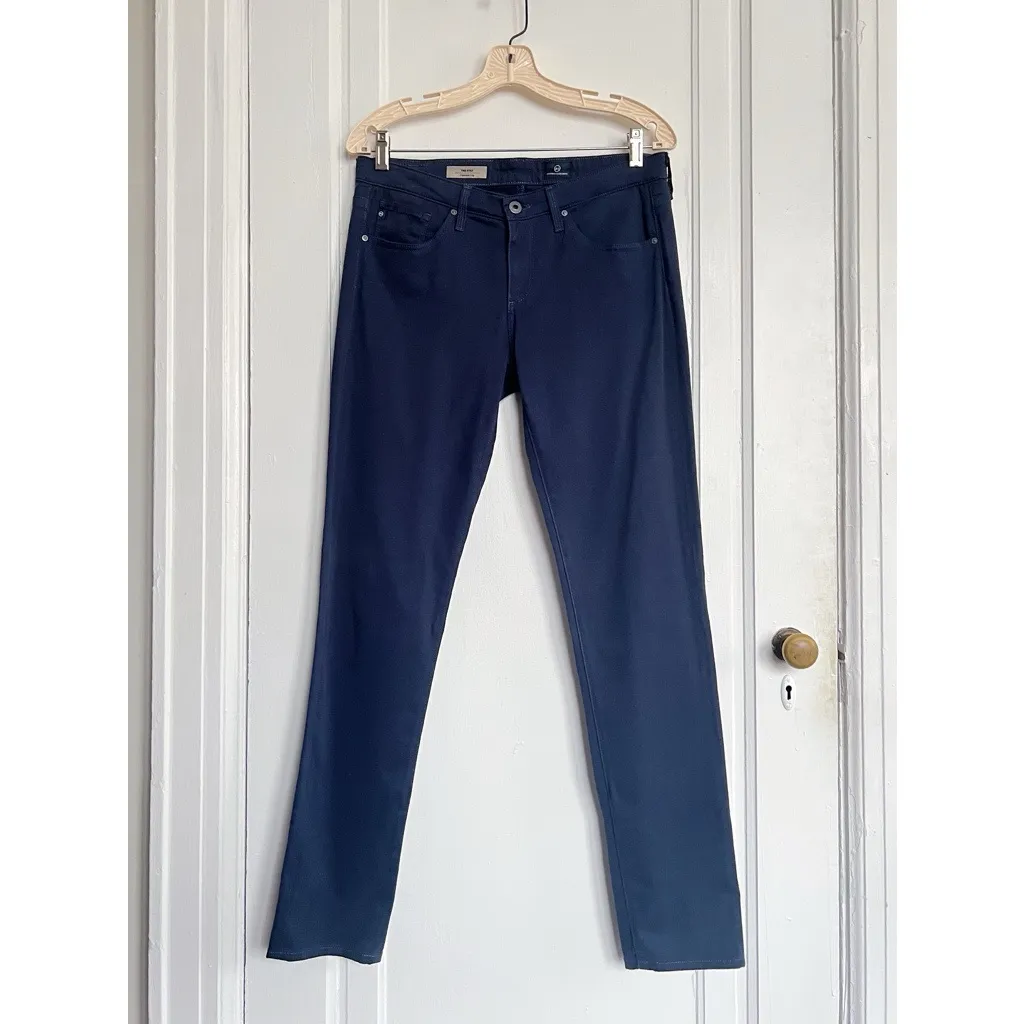 AG • The Stilt Cigarette Leg Jean sateen navy blue slim skinny pants - Image 3
