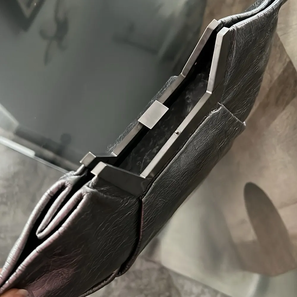 MAISON ETNAD Norah Metallic Frame Clutch, Silver, Retail $680 - Image 5