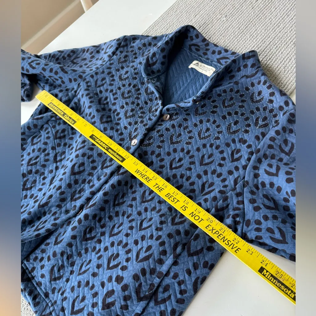 Handmade Marketplace Made in India Cobalt Blue and Black Quilted Cotton Jacket L Size L - Image 7