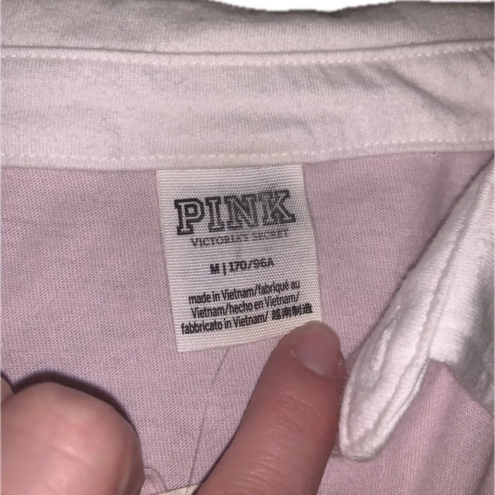 PINK Victoria's Secret Pink Black Long Sleeve Collar Rugby Shirt Retired! M - Image 3