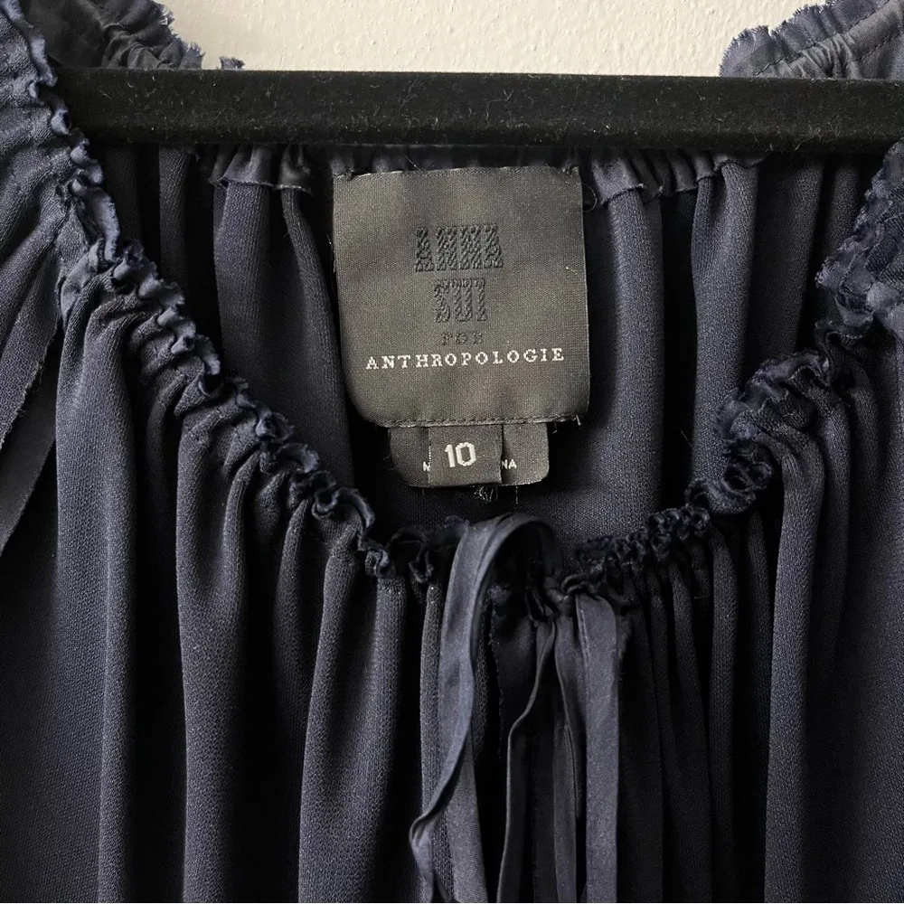 Anna Sui for Anthropologie navy blue dress size 10 - Image 3