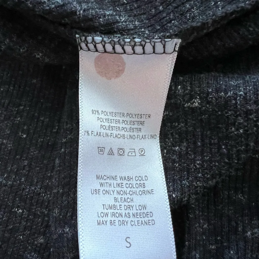 Free People beach black speckled tank midi dress side slits lightweight Flax Lin - Image 7